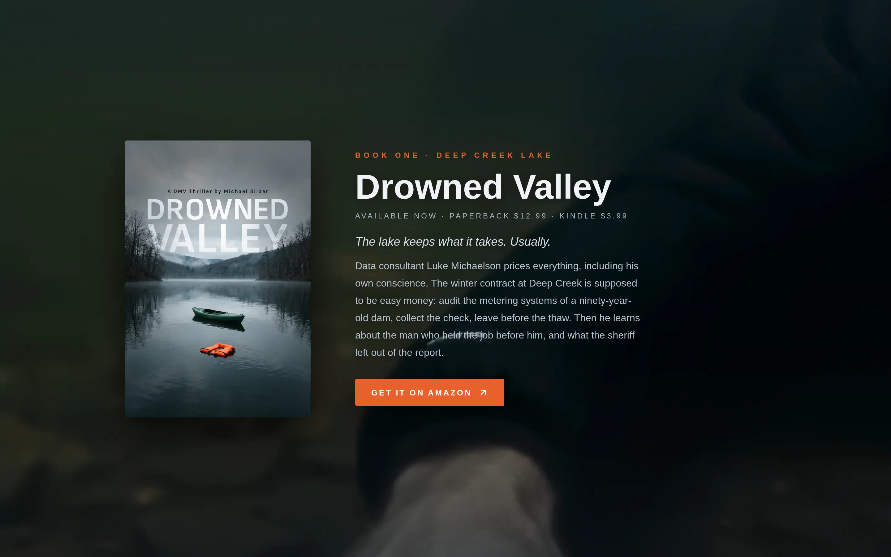 Drowned Valley cover, synopsis, and Amazon CTA section