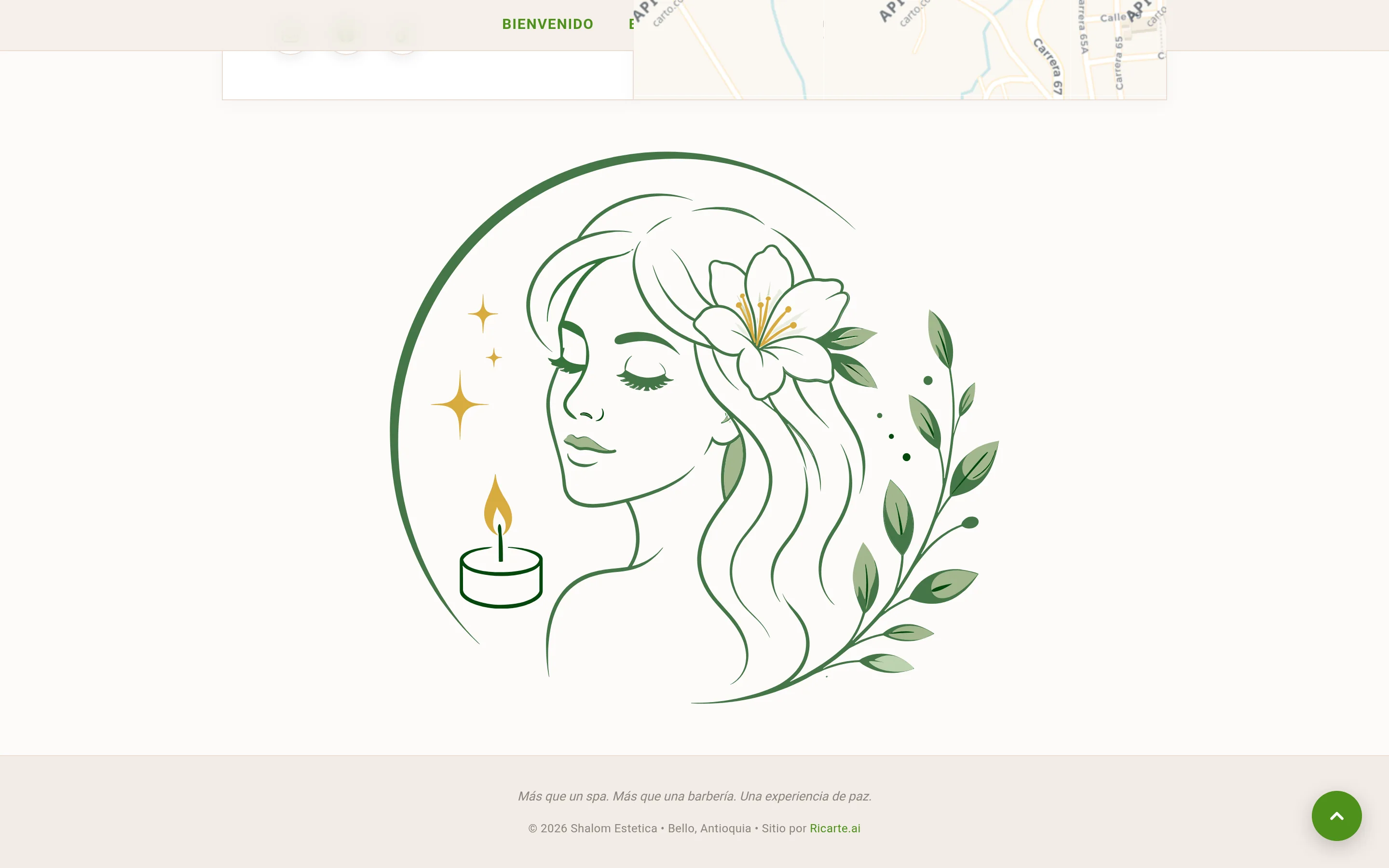 Closing line-art illustration: a woman with a candle and leaves